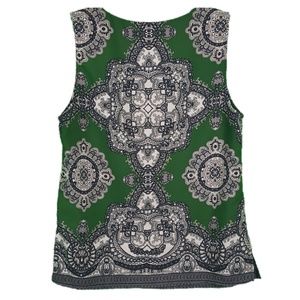 Renee C Green Black and Cream Sleveless Blouse